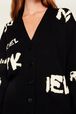 Cardigan grunge laine logo Sonia Rykiel femme Noir vue de détail 2