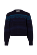 Long-Sleeved Crew-Neck Jumper Blue front view