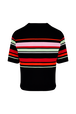 Top coupe boxy rayé multicolore femme Noir vue de dos