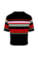 Women Multicolor Striped Boxy Cut Top Black back view