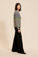 Pull rayé multicolore signature femme Bleu nuit vue de détail 1