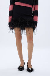 Jersey mini skirt Black details view 1