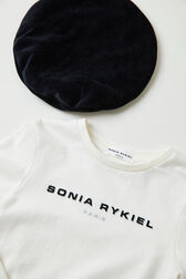 T-shirt manches longues fille logo Sonia Rykiel Ecru vue de détail 2