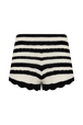 Short rayures ajourées bicolore femme Raye noir/ecru vue de dos