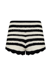 Short rayures ajourées bicolore femme Raye noir/ecru vue de dos