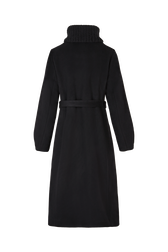 Manteau long double face en laine et cachemire noir Noir vue de dos