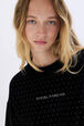 Velvet sweatshirt Black details view 3