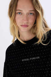 Velvet sweatshirt Black details view 3