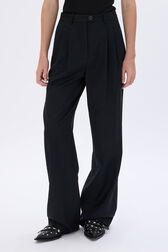 Cool wool pleated trousers Black details view 1