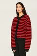 Women Big Poor Boy Striped Cardigan Black/red details view 1