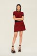 Women Big Poor Boy Striped A-line Skirt Black/red details view 3