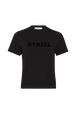 Short-Sleeved Crew Neck T-Shirt Black front view