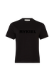 Short-sleeved crew-neck T-shirt Black front view