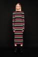 Robe longue rayé multicolore femme Multico raye noir vue portée de face
