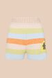 Short maille rayé multicolore pastel femme Multico vue de face
