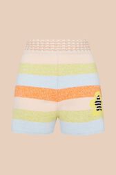 Short maille rayé multicolore pastel femme Multico vue de face