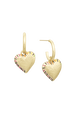 Boucles d'oreilles Poetic Garden Striped Heart Gold vue de dos