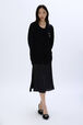 Cardigan en merinos et soie Noir vue portée de face