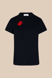 T-shirt motif fleur logo Sonia Rykiel femme Noir vue de face