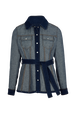 Belted Denim Jacket Raw front view