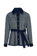 Belted Denim Jacket Raw front view