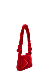 Sac caméra Demi-Pull mini en velours Rouge vue de dos