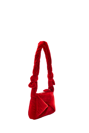 Sac caméra Demi-Pull mini en velours Rouge vue de dos