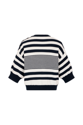Pull en coton à rayures Bleu/blanc vue de dos