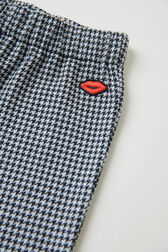 Pantalon flare fille pied de poule Noir vue de détail 1
