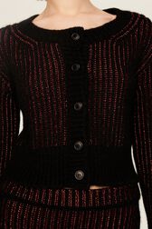 Cardigan lurex femme Raye noir/bronze vue de détail 3