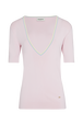 Women Coloured Viscose V-Neck Jumper Baby pink front view