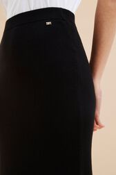 Jupe mi-longue coton femme Noir vue de détail 2