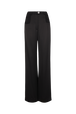 Pantalon piaf en crêpe envers satin Noir vue de face