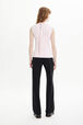 Women Viscose Tank Top with Coloured Armhole Baby pink back worn view