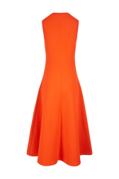 Robe longue bicolore femme Orange vue de dos