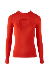 Top goutte uni femme Orange vue de face