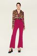 Jean flare taille haute fuchsia femme Fuchsia vue de détail 3