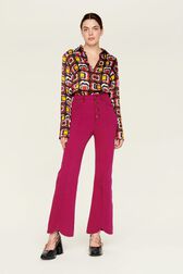 Jean flare taille haute fuchsia femme Fuchsia vue de détail 3