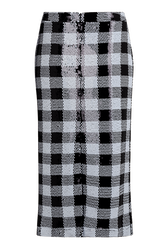 Women Sequined Skirt Black back view