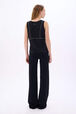 Black viscose trousers Black back worn view