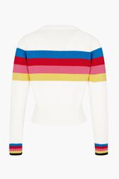 Multicolored Stripes Long Sleeve Sweater Multico back view