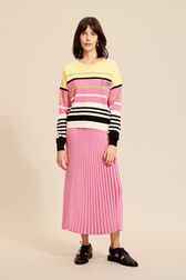 Pull logo Sonia Rykiel colorblock femme Multico vue portée de face