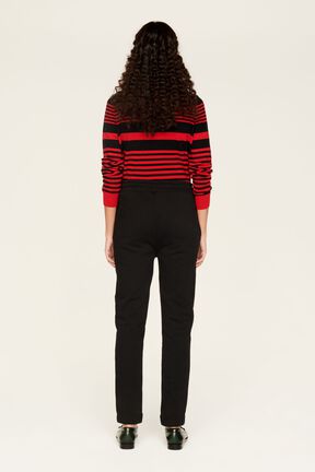 Jogging jersey de coton femme Noir vue portée de dos