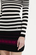 Striped Long-Sleeved Crew Neck Sweater Black/white details view 2