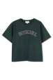 Green logo tee Green front view
