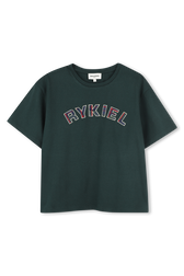 Green logo tee Green front view