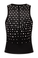 Tank top in jersey with studs Black back view