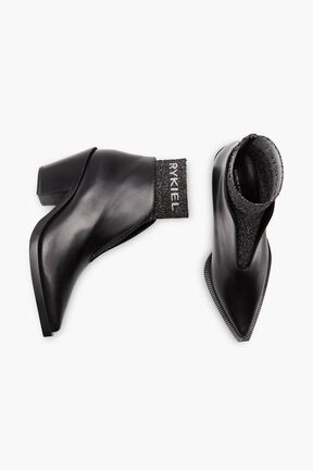 Boots rykiel cuir et maille lurex Noir vue de détail 1