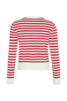 Striped round neck sweater 1968 Red/ecru back view