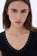 Ribbed tank top Black details view 1